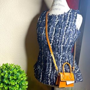 Banana Republic denim and fringe top.